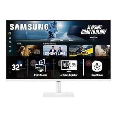 Samsung 32” Smart Monitor M7 (M70F) 4K UHD Display, Samsung Vision AI, Smart TV Apps, Gaming Hub, USB-C, HDMI and USB-A, White, LS32FM703UNXZA, 2025