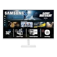 Samsung 32” Smart Monitor M7 (M70F) 4K UHD Display, Samsung Vision AI, Smart TV Apps, Gaming Hub, USB-C, HDMI and USB-A, White, LS32FM703UNXZA, 2025