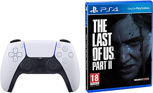 Image of Sony DualSense Wireless Controller | PlayStation 5 (White) & The Last of Us Part II (PS4)