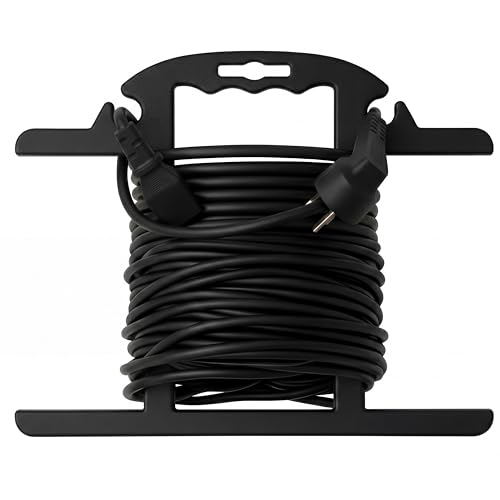 Ripeng 1 Pcs Heavy Duty Extension Cord and Hose Reel with Carrying Handle, Durable ABS H-shape Design Fits 100ft Cord Cable or Water Hose, 50ft Soaker Tube Management (Black) by Ripeng - Used condition - US$8.99