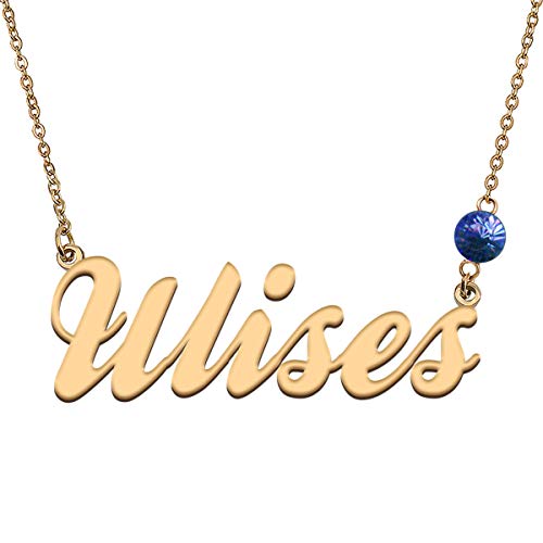 HUAN XUN Custom Choker Birthstone Ulises Name Necklace Best