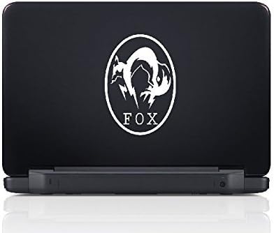 METAL GEAR SOLID VIDEO GAME OVAL FOX LOGO VINYL STICKERS SYMBOL 5.5" DECORATIVE DIE CUT DECAL FOR CARS TABLETS LAPTOPS SKATEBOARD - WHITE