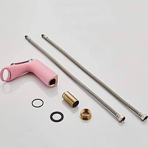 Mitigeur de lavabo cascade rose en laiton avec commande unique eau chaude froide