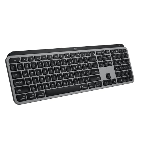 Logitech MX Keys S for Mac, Wireless Keyboard, Fluid, Precise Laptop-Like Typing, Programmable Keys, Backlit, Bluetooth USB C Rechargeable for MacBook Pro, MacBook Air, iMac, iPad - Space Grey