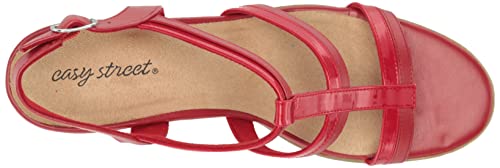 Easy Street Damskie sandały na obcasie Fiesta, czerwone, 6,5 UK, Czerwony, 39.5 EU