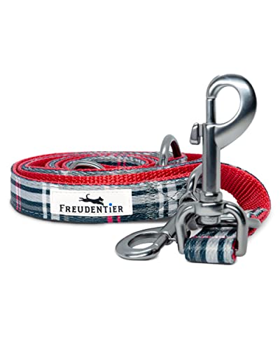 FREUDENTIER Hundehalsband mit Hundeleine 2m im Set - Hundeleine verstellbar - Edinburgh Kollektion - Hundehalsband große Hunde, Halsband Hund kleine & mittelgroße - Hund Halsband inkl. Geschenkbox