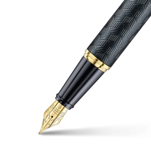 Sheaffer Caneta-tinteiro 300 | E9347 gravada em preto fosco e tampa cromada brilhante com acabamento