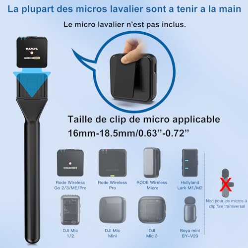 Support interview portable pour micro sans fil lors de vos vlogs et reportages - 3