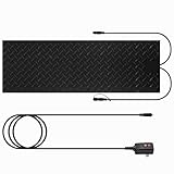 Juilsioa 20 Inch x 60 Inch Heated Snow Melting Mat Outdoor, Anti-Slip Heated Walkway Mat with 9.84 Feet Long Power Cord, Waterproof Ice Melting Mat for Doorway Stair Step Path Roof