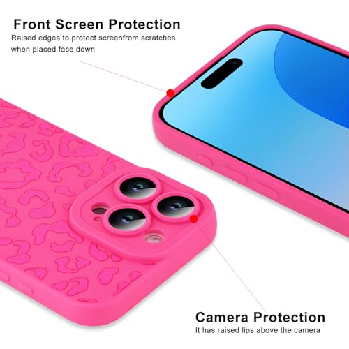 Image of ZIYE for iPhone 16 Pro Max Case Hot Pink Leopard Pattern Phone Case