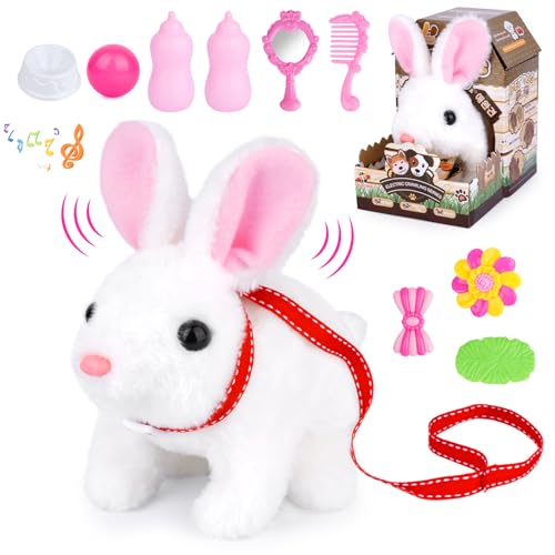 Bunny Pal - Easter My Realistic Bunny Toy, 2025 New Interactive Rabbit Plush with House - Jumping and Bark, Wiggle Ears, Twitch Nose, Easter Gifts for Kids 3+