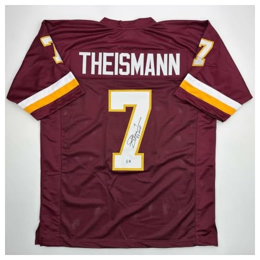 Autographed/Signed Joe Theismann 83 MVP Washington Burgundy Football Jersey JSA COA