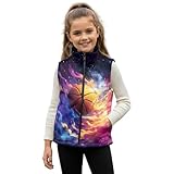 TOADDMOS Galaxy Zippered Vest Stand Collar Basketball Boys Vest Size 2T Comfortable Winter Lightweight Sleeveless Fleece Jacket with Pocket Stylish Fall Outfits Fashion Clothing