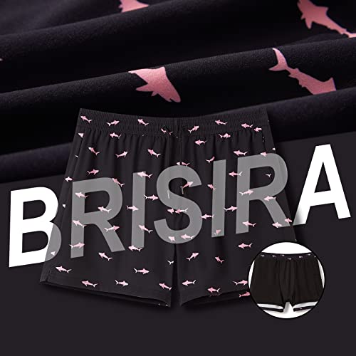 Image of BRISIRA Mens Swim Trunks Swim Shorts Quick Dry 5 inch Inseam Beach Shorts with Compression Liner and Zipper Pocket