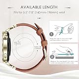 DEALELE Bransoletka kompatybilna z Huawei Watch GT5 Pro 42 mm / GT5 41 mm / GT4 41 mm / Garmin Venu 3S / Forerunner 265S / Fossil Women's Gen 6, damska bransoletka 18 mm, typ D, metalowa, skórzana