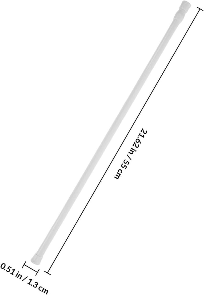 2pcs Adjustable Telescopic Curtain Rods 55-90cm White High Carbon Steel Tension Poles for Shower Door and Window Curtains Nail-free Installation Multipurpose Clothes and Rails