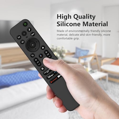 Image of Silicone Cover Case Compatible with Sony Bravia Smart Tv 2023 2024 2025 Voice Remote RMF-TX910U (Black) [Remote NOT Included]