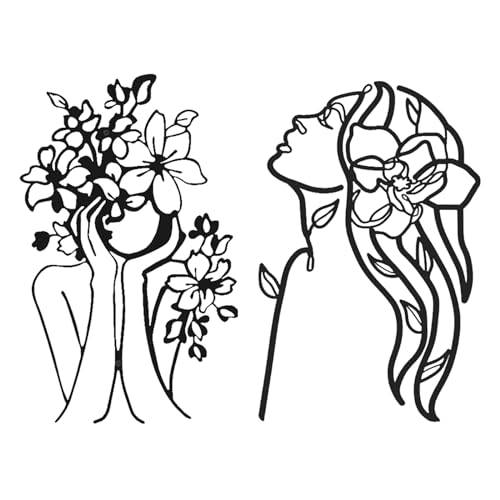 hocadon 2Piezas Decoración de Pared de Metal Minimalista 35x25cm Arte Lineal Cuadros Pared Decoracion Decoracion Pared Salon para Sala Estar, Dormitorio, Pasillo