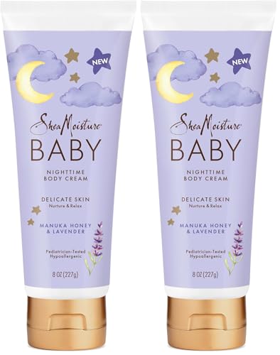 Image of SheaMoisture Baby Moisturizer Manuka Honey & Lavender for Delicate Hair and Skin Nighttime Hair and Skin Care Regimen 8 oz,(Pack of 2)