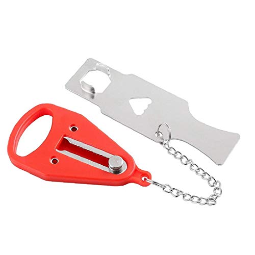 JiaHan Alarm Clock Portable Door Lock Self-Defense Door Stop Addalock Hotel Door Lock School Door Lockdown for Home Hotel Motel Security Red