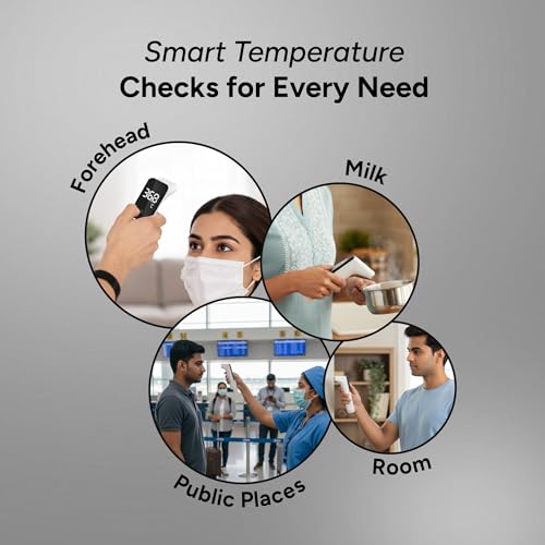 Image of Tata 1mg Contactless Infrared Thermometer | Forehead, Ear & Object Temperature | 1-Second Fast Reading | Fever Alarm | Backlit Display | Medical Device