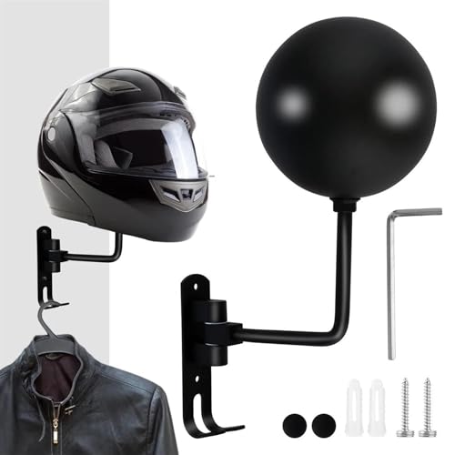 Support Mural Casque Moto Métal Pivotant Support de Fixation Murale