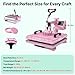Slendor Heat Press 15x15 Inch 5 in 1 Heat Press Machine with 30OZ Tumbler 360-Degree Swing Away Digital Multifunction Heat Transfer Sublimation Combo for T Shirts Mugs Hat Plate Cap, Pink