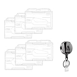 Fácil de usar: el clip transparente para insignia tiene 3 agujeros para colocar cordones, cadenas y clips. El soporte para tarjeta de identificación tiene una ranura para el pulgar para que puedas deslizar fácilmente las tarjetas hacia arriba y hacia abajo.
