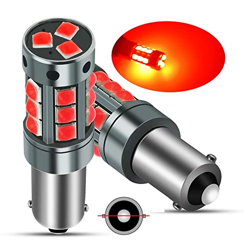 Yeoro 2Pcs Ac/Dc 9-36V Ba9S Led Bulbs White,600Lm Ba9 Ba9S 53 57 1895 64111Led Car Ligh Bulbs Super Bright 3030 18-Smd Chips For Car Interior Dome Map License Plate Glove Box Light. (Ba9/Ba9S, Red) #TOP1