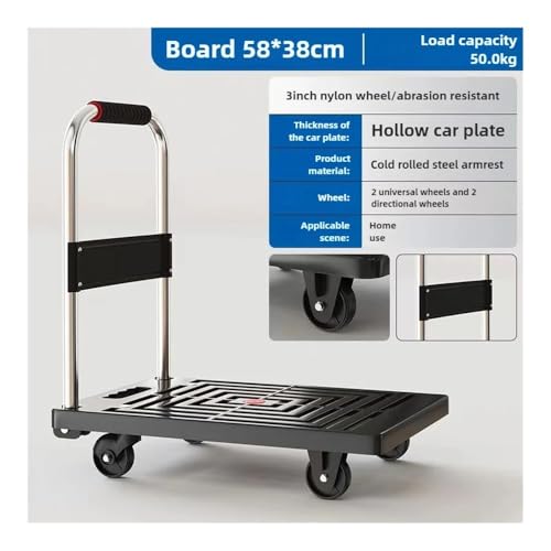 Carretilla portátil plegable de 4 ruedas pequeña y silenciosa miniatura 2