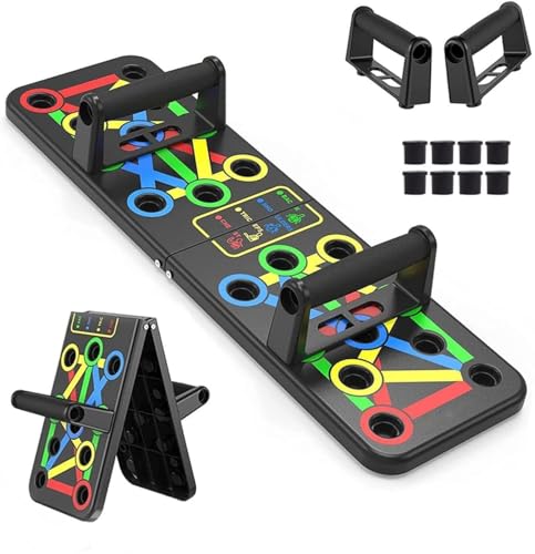 Image of Mayor 15 in 1 Push Up Board for Men & Women, Portable Foldable Push Up Bar with Non-Slip Handles for Chest, Shoulder & Home Gym Strength Training Workout (Multicolor)