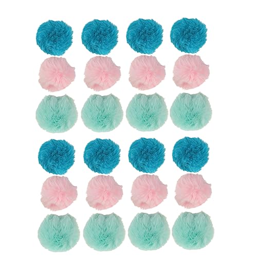 GRIRIW 30pcs Faux Fur Pom Pom Fuzzy Pom Pom Fake Fur Pompom Balls Fluffy Pompoms Pom Pom Crafts DIY Crafts Pompom DIY Balls Pompom Charms Plush Pompom DIY Plush Pearlescent Plate