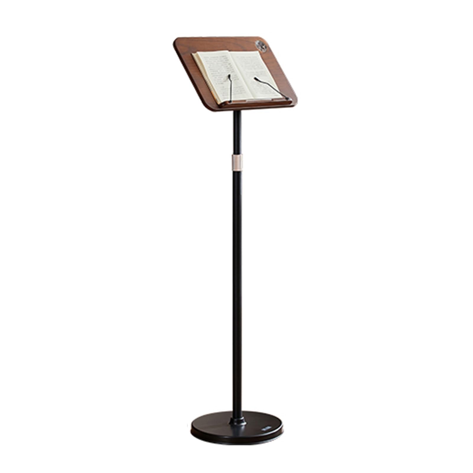 Pupitre Sur Pied En Bois Avec Clips De Page, Hauteur Réglable For Livres Cuisine, Ordinateurs Portables Et Partitions(H55-130CM)