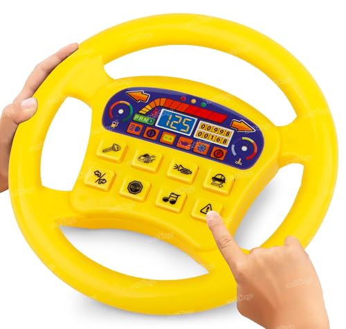Image of Zest 4 Toyz Kids Steering Wheel Toy with Music and Sounds Rotating Wheel Car Police Ambulance Fire Siren Effects Fun Play Toy (Random Color)