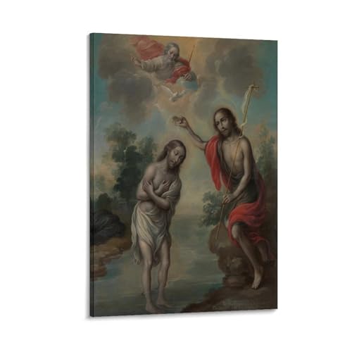 Christ's Baptism Poster Wall Art Scroll Canvas Painting Picture Living Room Decor Home 12x18inch(30x45cm)
