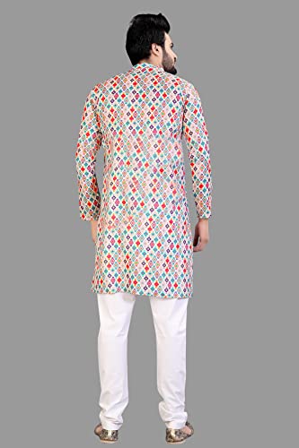 Image of Men's Printed Cotton Kurta
