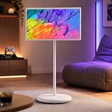 WYBYYDS Smart TV Portatile FHD, Monitor Touchscreen, Smart TV Mobile da 21,5"/24"/27"/32", TV da Esterno Girevole, Supporto da Pavimento Regolabile. 8G128G-21.5inches