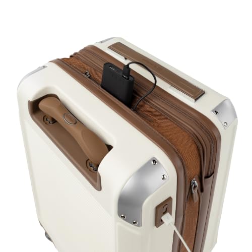 Image of Travelpro Platinum Elite Hardside Expandable Spinner Wheel Luggage TSA Lock Hard Shell Polycarbonate Suitcase, Cream White, Carry-on 21-Inch
