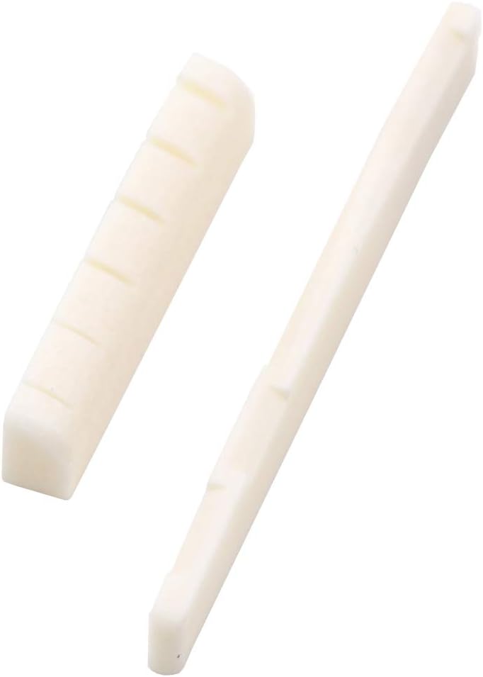 DISENS 6 String Acoustic Guitar Bone Nut and Saddle Slotted Guitar Neck Nuts Bridge Parts Replacement Musical Instrument Accessories : Musical Instruments