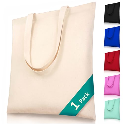 Phicorn Canvas Tote Bags, 1-Pack, 15 x 16 in, 8 oz Cotton Blank