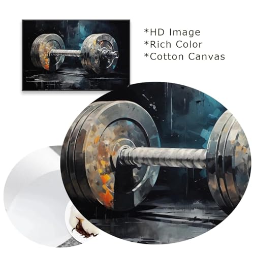 Art Mural Barbell Graffiti Impression Toile de Gym Design Moderne 35x50 - 5