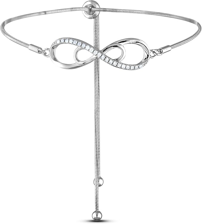 Image of Polar Light Signature Canadian Diamond Charm Bracelet in .925 Sterling Silver - Choice of Rolo or Paperclip Style Chain