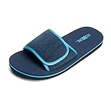 Roxoni Boys and Men’s Open Toe Slipper Sandals for Indoor/Outdoor Fashion Father and Son Matching Slippers in Blue, Olive Green and Black