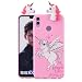 Produktbild HongYong Handyhülle für Huawei Honor 8X - Hülle Fantastic Case - Einhorn auf Rosaem Grund - Hülle Schutzhülle Etui Case Cover Tasche für Handy