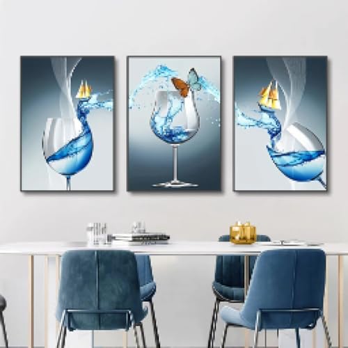 Toile verre à vin abstrait décoration murale de luxe affiches pour salon et salle à manger