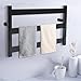 Towel Warmer Rack 3-Bars Stainless Steel Wall Mounted Electric Towel Bar-Rack with Timer&Temperature Control Black Modern Heated Towel Racks Bathroom Heated Drying Rack,Plug-in