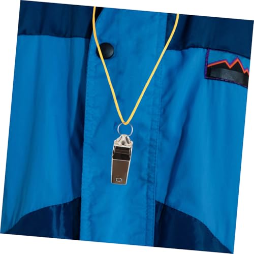 6 silbatos deportivos de acero inoxidable con cuerda miniatura 6