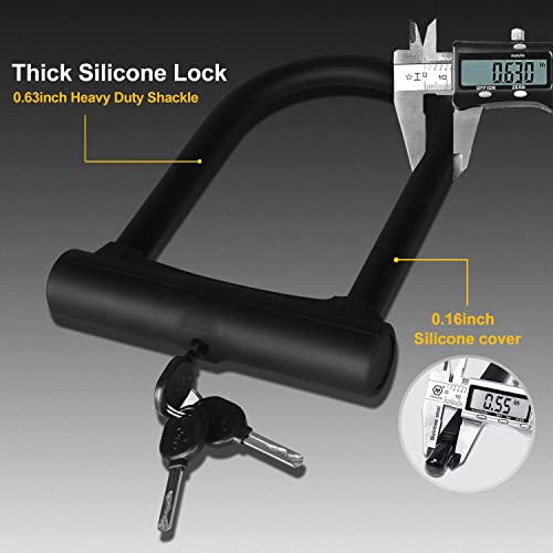 Keabys Large Bike U Lock, U Shape Bicycle U Lock For Motorcycle Wheel,16Mm Bike Locks Heavy Duty Anti Theft For Bike Tire Lock With Keys And Mounting Bracket For Scooter, Road Bike (4 Ft Black) #TOP2