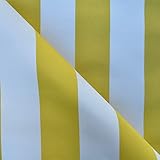 Toldo de lona resistente a rayas resistente a los rayos UV, resistente al agua, para exteriores, toldo para tumbona, material de tela | 60 a 150 cm de ancho (por metro, amarillo)