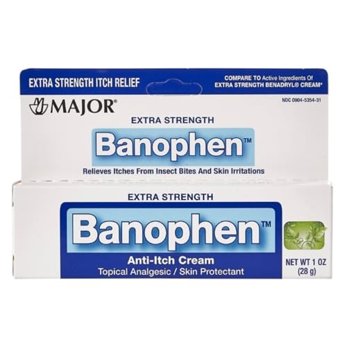 MAJOR Extra Strength Banophen - Anti-Itch Cream - Topical Analgesic Skin Protectant - Helps Relieve Itches from Insect Bites and Skin Irritations - 1 Oz. (1 Pack)
